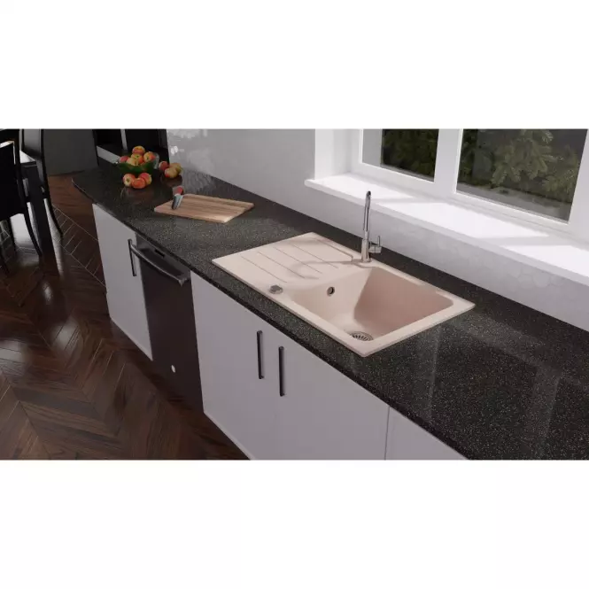 Granitový drez 1K 860x500 béžový,4