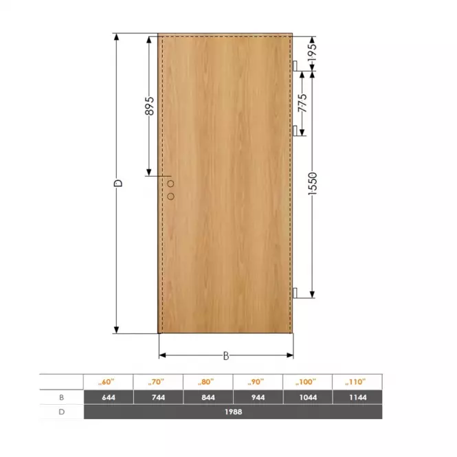 Dvere vnútorné Norma Decor plné 70L dub snežný