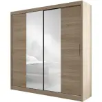 Skriňa Ola 200 cm dub sonoma so zrkadlom