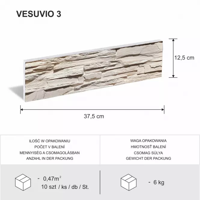 Sadrový obkladový kameň Vesuvio 3,6