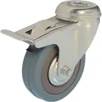 Otočné pojazdné koliesko s brzdou 50 mm/40 kg montážny otvor, sivá guma