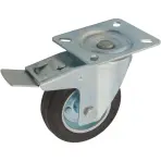 Pojazdné čierne koleso 100 mm/100 kg, otočná doska
