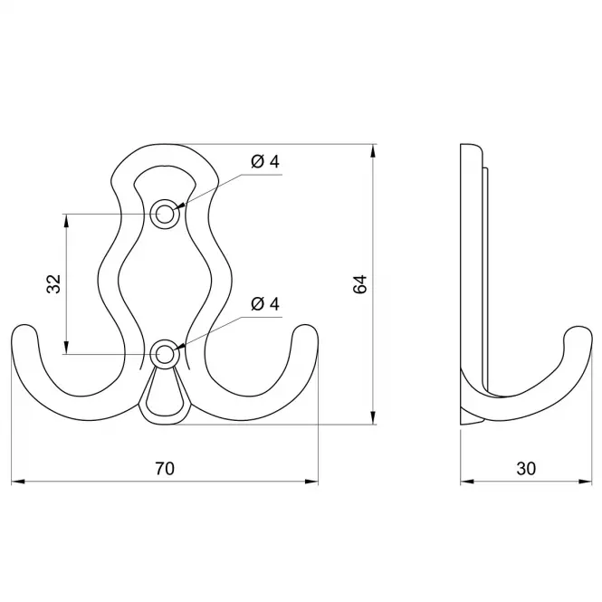 Vešiak w016 mosadz,2