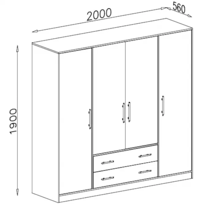 Skriňa Smart SR1 200 cm dub sonoma/biela