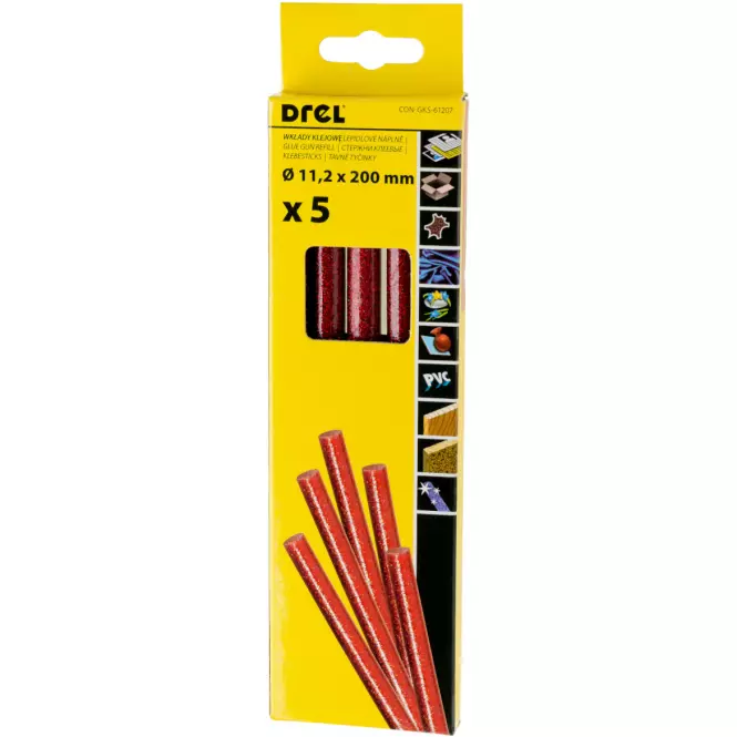 Lepiace tyčinky 5 ks 11,2x200 mm, červená CON-GKS-61207