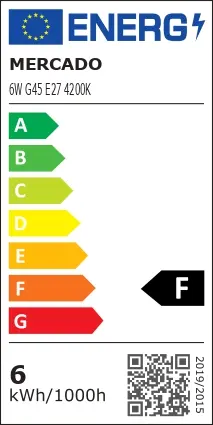 Žiarovka LED EM 6W G45 E27 4200K,5