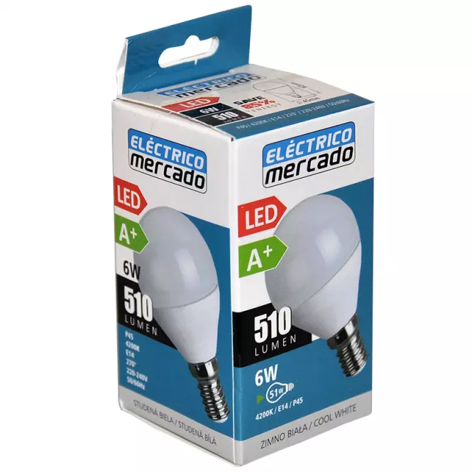 Žiarovka LED EM 6W P45 E14 4200K