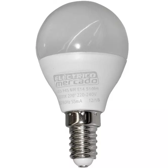 Žiarovka LED EM 6W P45 E14 6500K