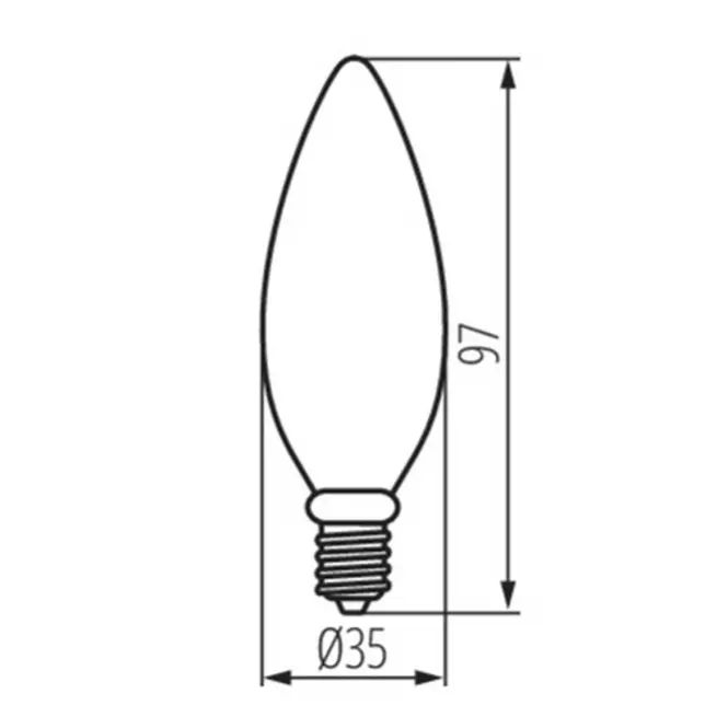 LED žiarovka QTEC C37 5W E14 4200K,4