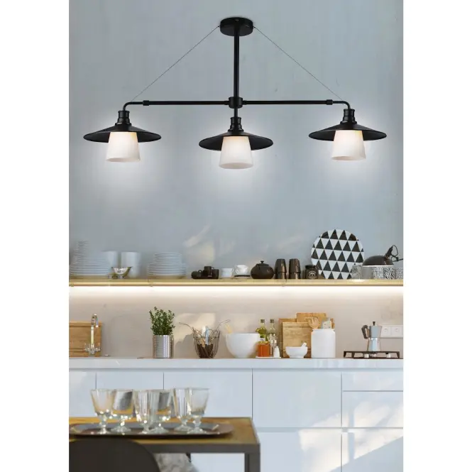 Závesné svietidlo Loft 3x60W E27 čierne