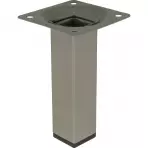 Štvorcová nábytková noha 10 cm šedá