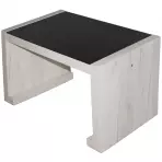 Konferenčný stolík Arsinoe dub kraft biely/čierne sklo
