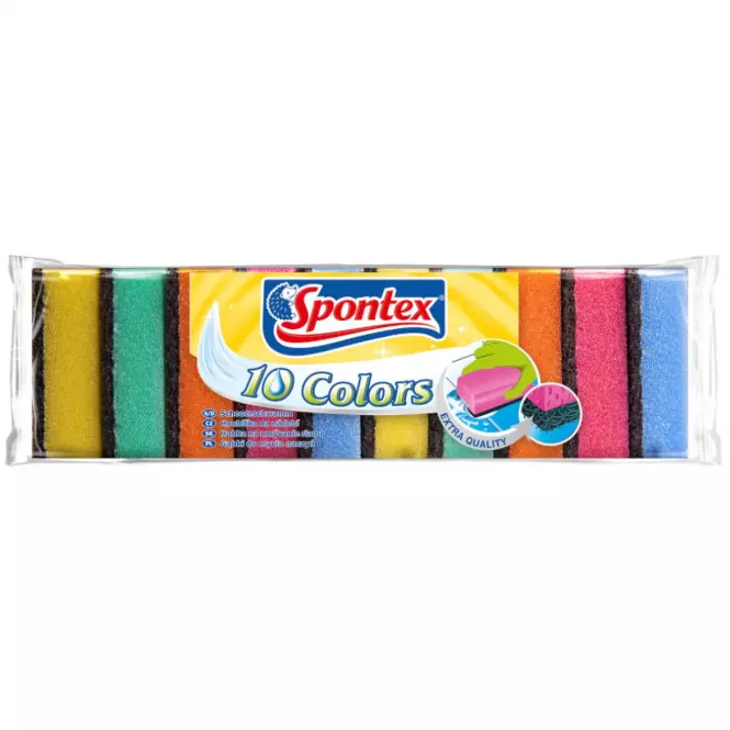 Hubka na riad s abrazívnou vrstvou Colors – 10 ks