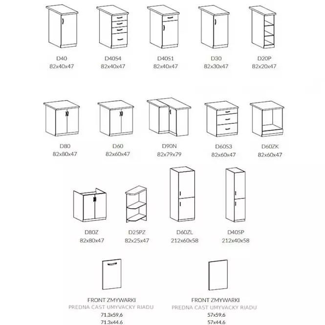 Predná stena umývačky   MDF  570x596 biela/dub lancelot