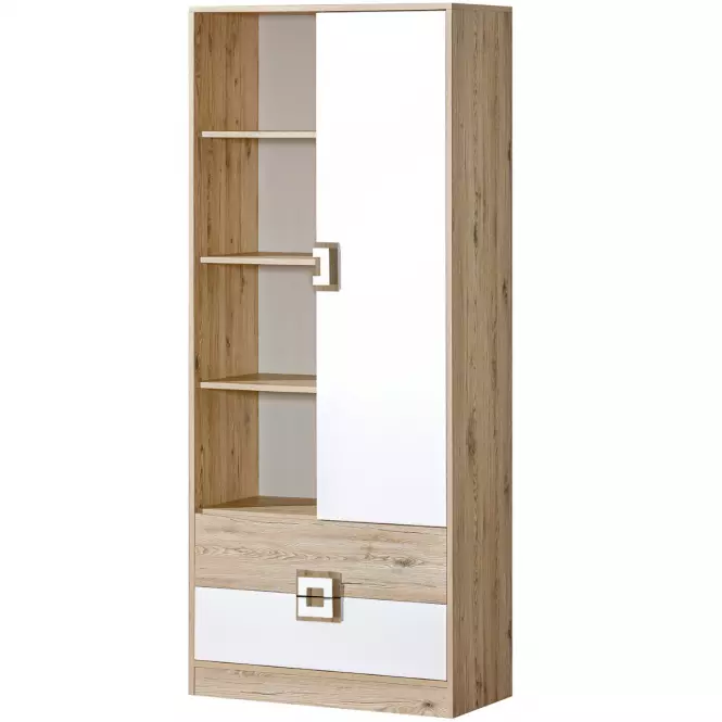 Vitrína Nico 80 biela/svetlý dub nr-4