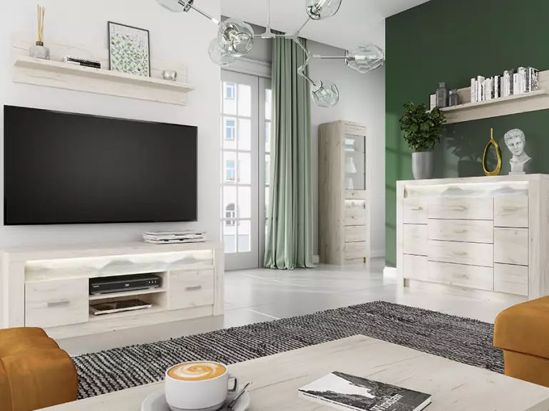 TV stolík Indianapolis I10 kraft biela
