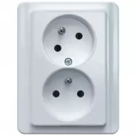 Dvojitá zásuvka TESLA Z/U Cze. white 26021
