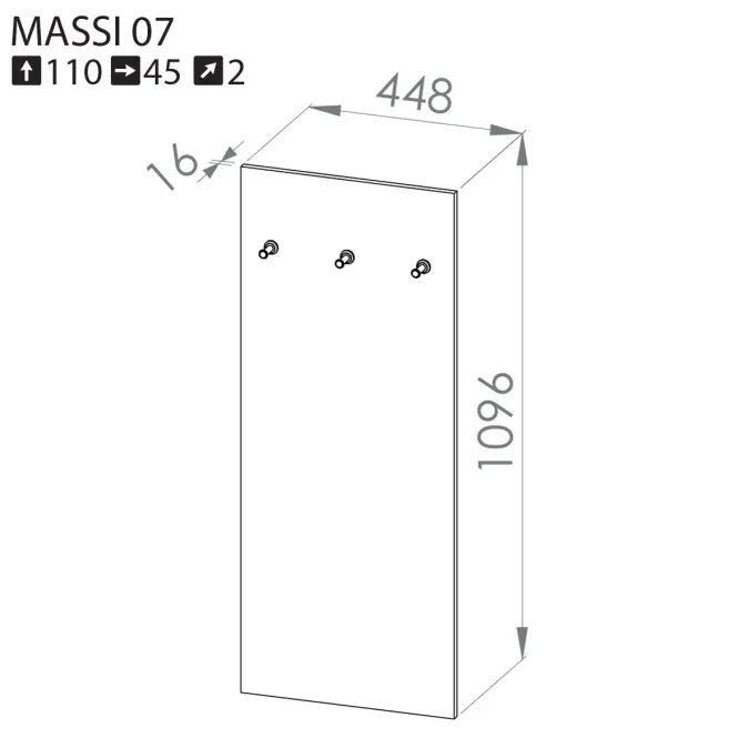 Vešiak 110x45 Massi 07 dub wotan