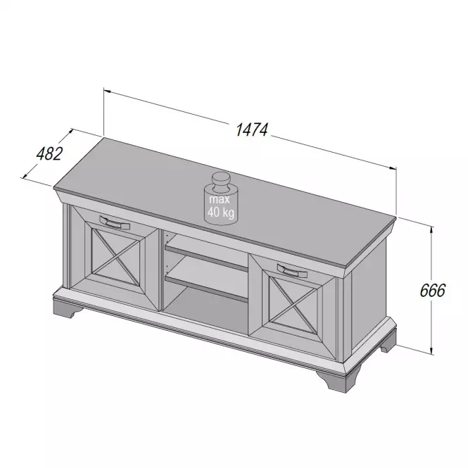 TV stolík Kashmir KSMT231-D43,6