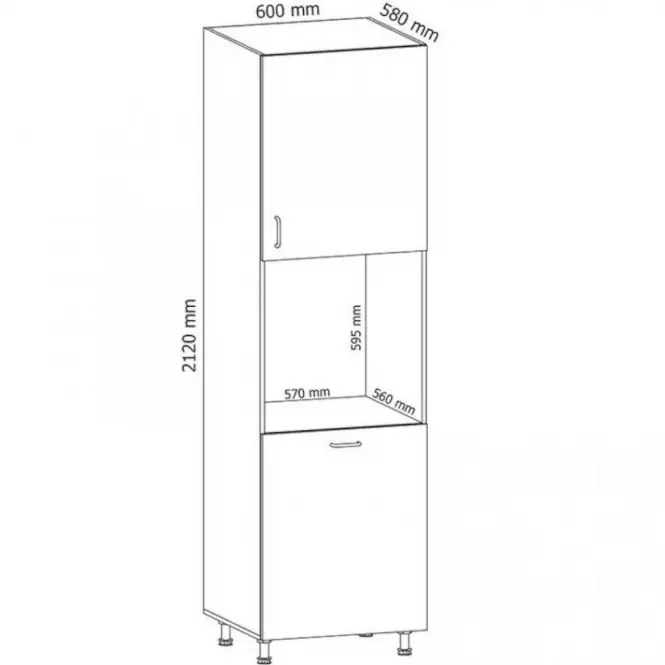 Kuchynská skrinka Linea D60P grey,2