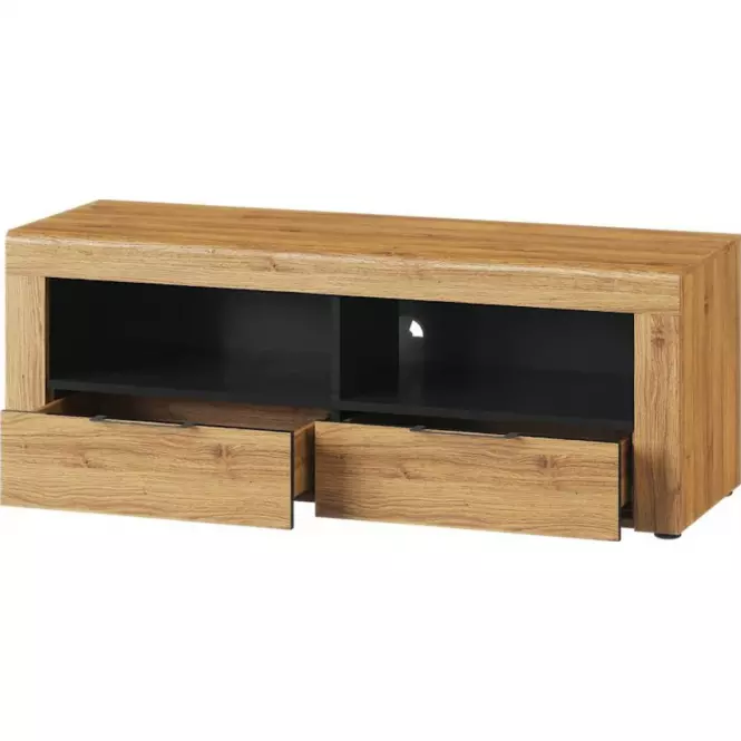 TV stolík 2D 24 Kama dub camargue/čierna mat