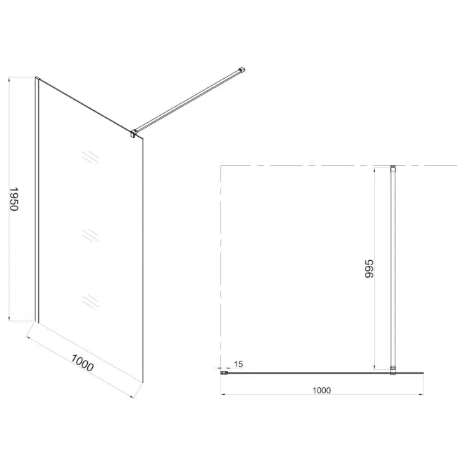Sprchová Stena WALK-IN MIST 100X195 pretlač,5