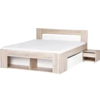 Posteľ 160 Nočný stolík 2 ks 2SMilo 09 Dub Sonoma 3D/B