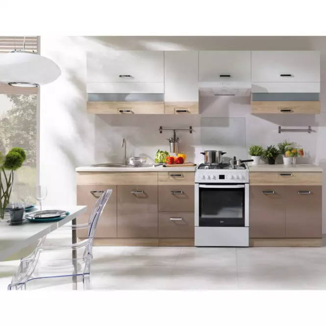 Kuchynská skrinka Premio 34g biely lesk/sonoma