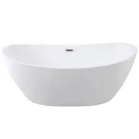 Voľne stojaca vaňa Ayla 170/80 so sifónom Klik-Klak s obdĺžnikovým prepadom Slim chróm