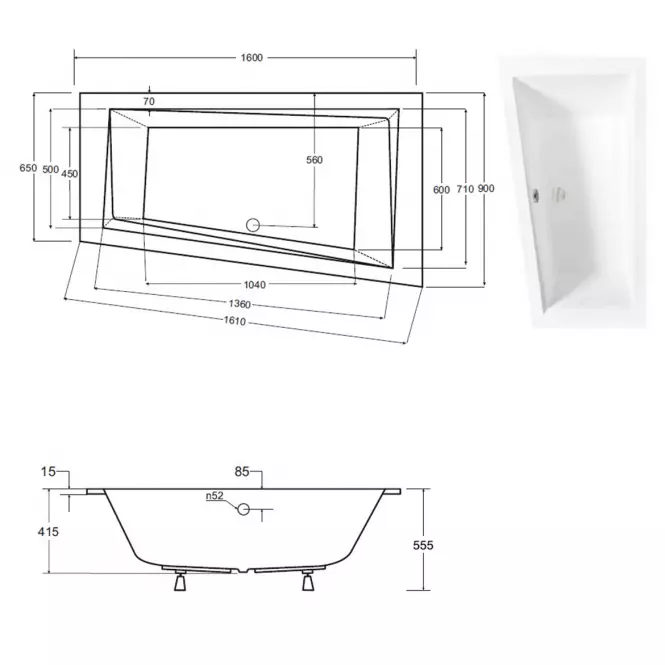 Vaňa Intima Slim 160/90 L +nohy,2
