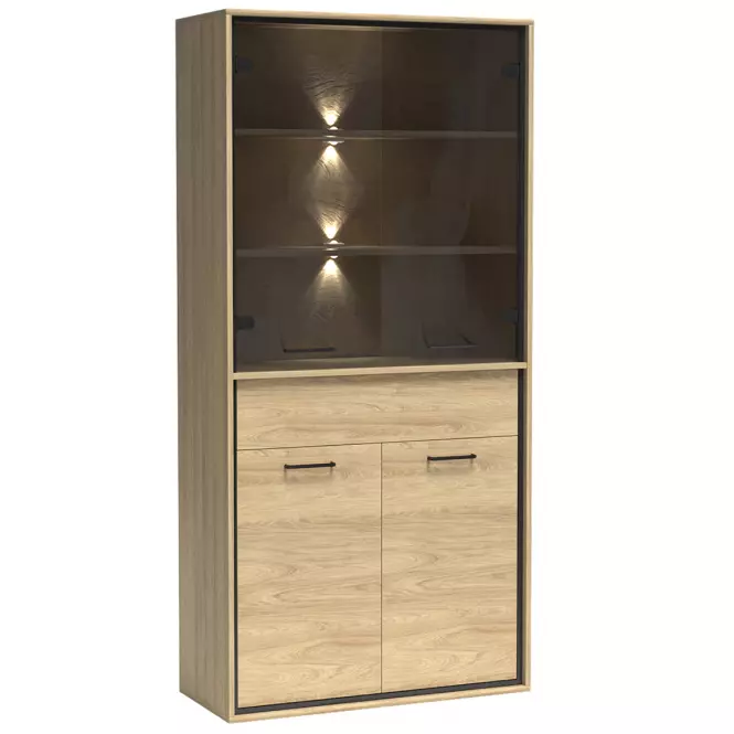 Vitrína M3 Mediolan Natural Hikora,3